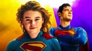Kara Zor-El (Milly Alcock) usando dispositivo de teletransporte em combate dentro de uma nave