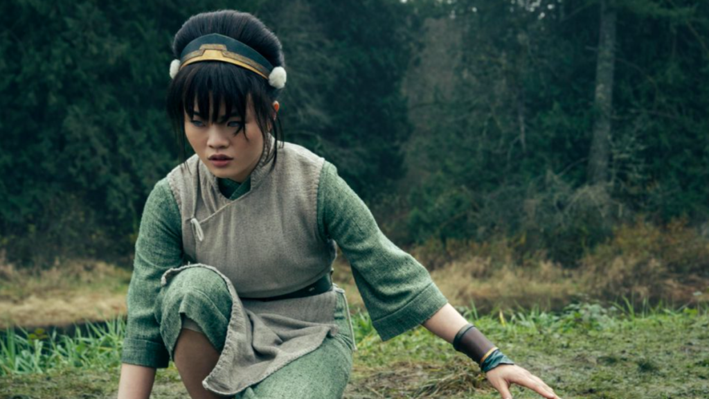 Toph Beifong descobrindo a dobra de metal no live-action Netflix