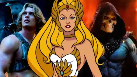 She-Ra e personagens de Mestres do Universo em ilustração