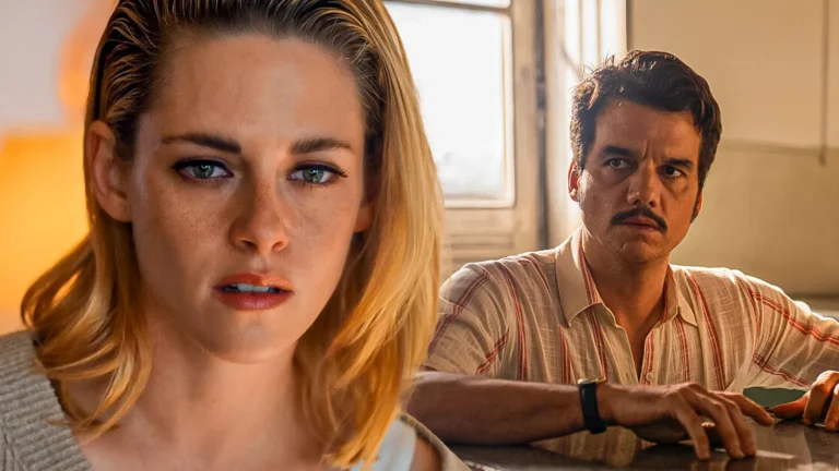 Wagner Moura e Kristen Stewart em cena do thriller Flesh of the Gods da A24