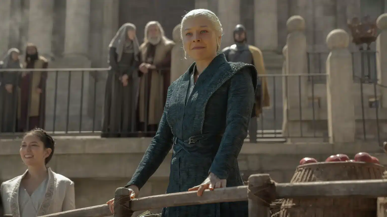 A frase de 400 anos que resume o momento mais pesado de Rhaenyra como rainha Rhaenyra Targaryen no Trono de Ferro com expressão tensa e desgastada