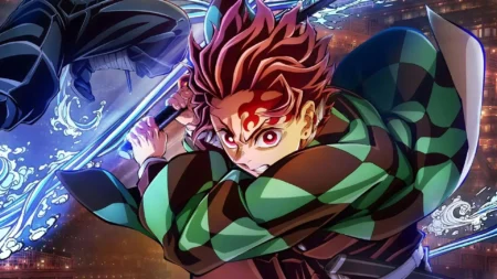 Tanjiro em cena de Demon Slayer: Castelo Infinito na Crunchyroll