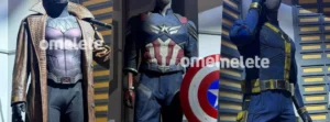 Traje de Capitão América (Sam Wilson) na exposição da SDCC 2026