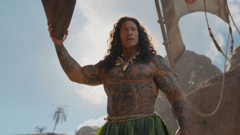 Dwayne Johnson como Maui em Moana live-action