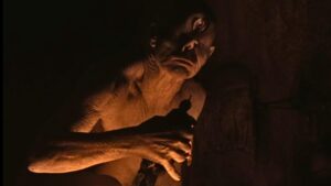 O bastidor que mostra o tamanho real do desafio em A Odisseia Ciclope Polifemo em cena do filme A Odisseia de Christopher Nolan