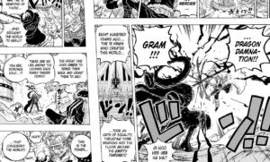 Imu com armas lendárias dominando confronto contra Luffy