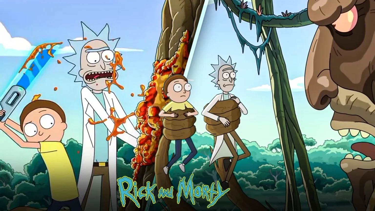 Rick e Morty presos no biodoma do Warden em Mortgully S9E7