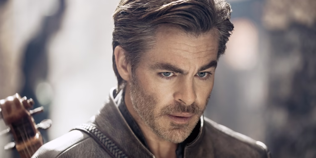 Chris Pine como bardo Edgin em Dungeons & Dragons: Honra Entre Rebeldes