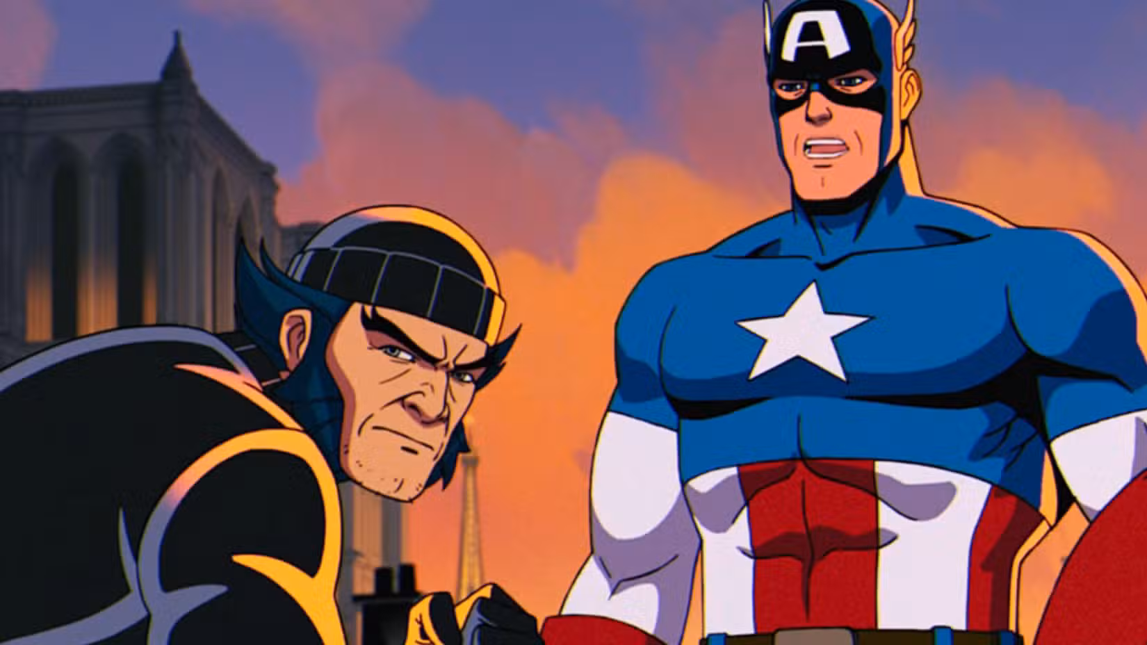 Capitão América e Wolverine em cena de X-Men '97 temporada 2