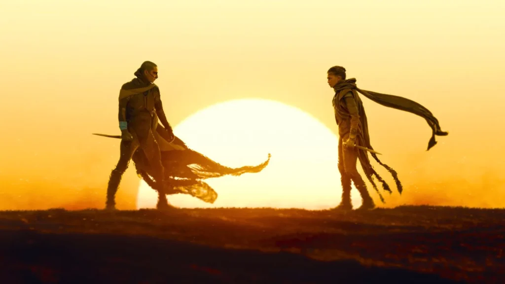 A espera por Duna: Parte 3 ganha uma data ainda mais cedo nos EUA Paul Atreides e Chani em cena de Duna: Parte 3 com sessões antecipadas IMAX