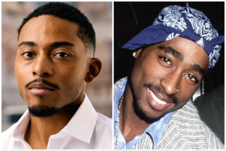 Camron Jones caracterizado como Tupac Shakur na cinebiografia de Snoop Dogg
