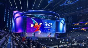 D23 Entertainment Showcase 2026 palco iluminado estúdios Disney
