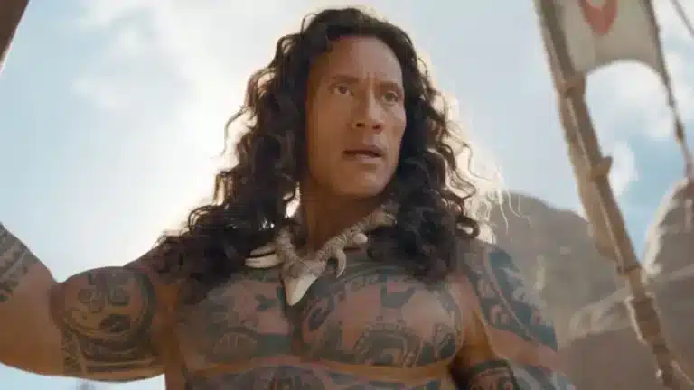 Dwayne Johnson interpretando Maui em Moana live-action