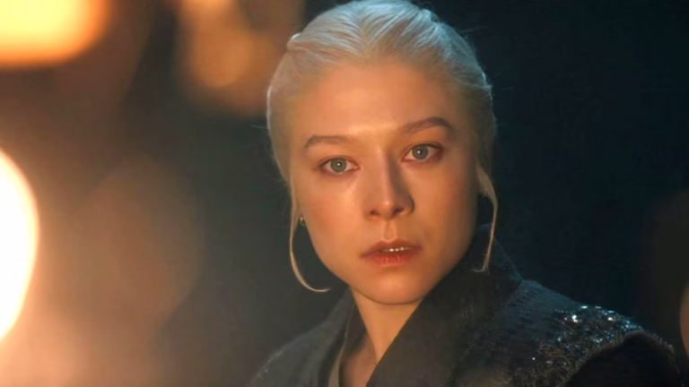 Rhaenyra Targaryen expressão séria A Casa do Dragão profecia