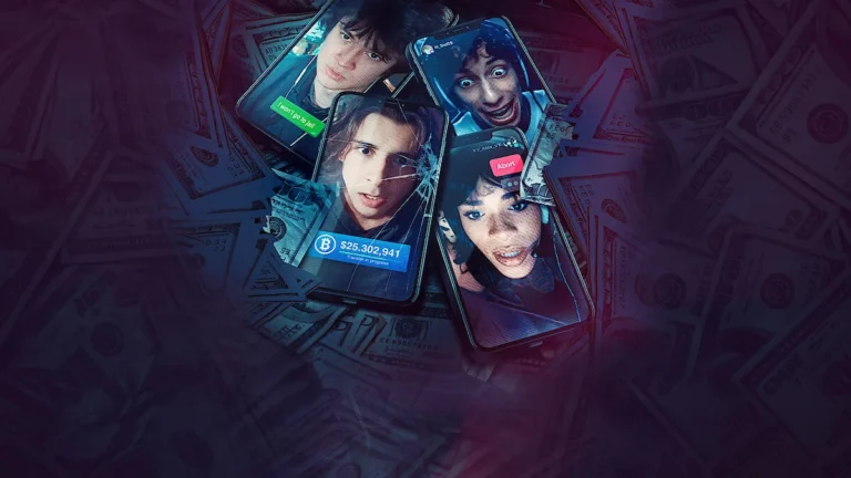Quatro jovens hackers em composição visual para série LifeHack