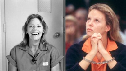 Aileen Wuornos histórica e Charlize Theron no filme Monster