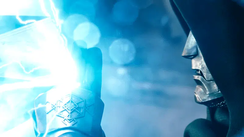 Doutor Destino em combate mágico contra Thor