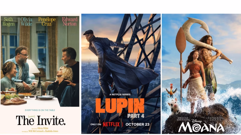 This combination of images shows promotional art for the film...