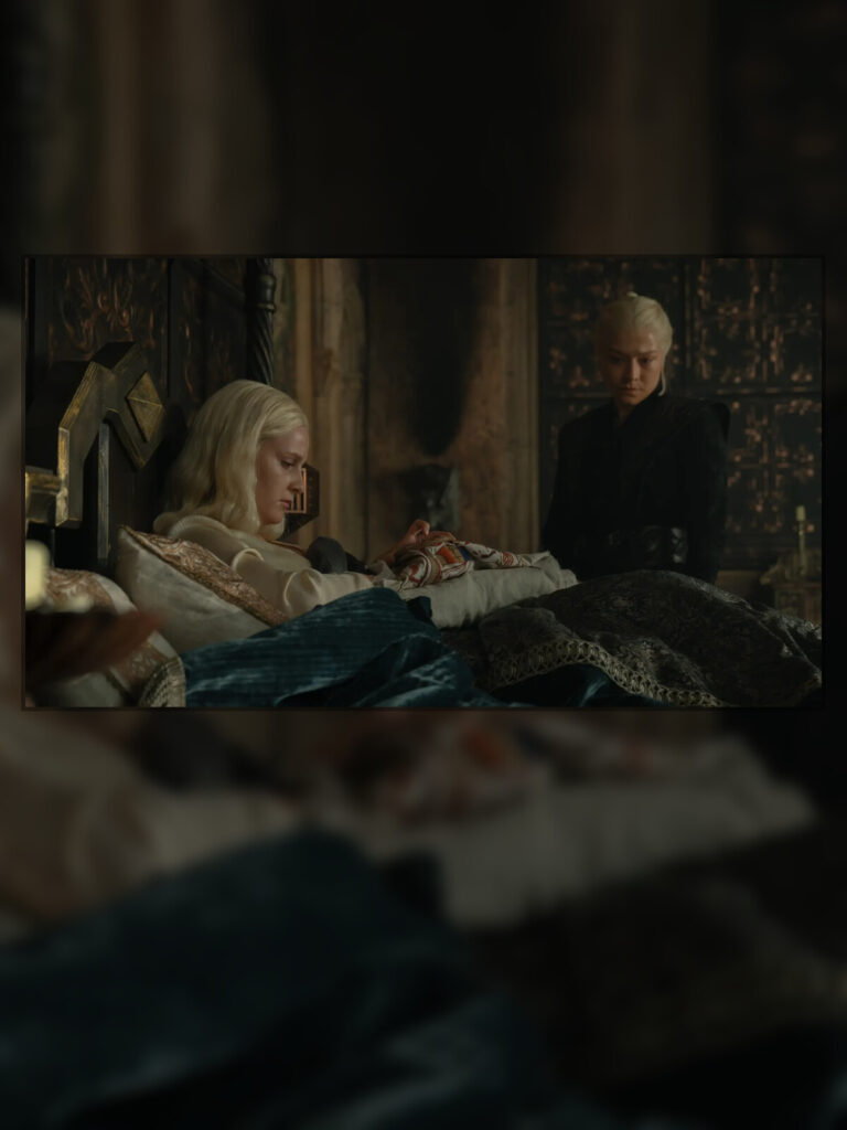 Helaena Targaryen em cena do episódio 7 da temporada 3 de A Casa do Dragão